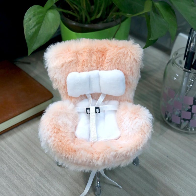 Walant Doll Car Seat Compatible with Labubu, Chair for 10-17cm Dolls - Adjustable Safety Strap, Air Vent Clip & Desktop Stand, Soft Cushion, Cute Car Ornament Gift for Collectors & Fans (Orange Ombre) - Image 2